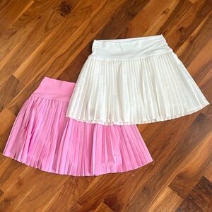 Aerie Offline Pleated Skirt set, Pink & White, NEW